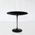 Tulip Saarinen Coffee Table H 52 with Oval Top in Black Liquid Laminate Made in Italy - Scarlet