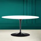 Tulip Saarinen Oval Coffee Table H 41 in Absolute White Made in Italy - Scarlet Viadurini