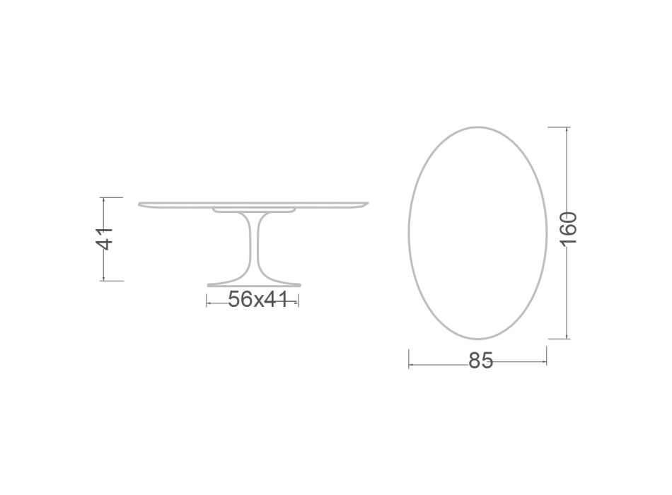 Tulip Saarinen Oval Coffee Table H 41 in Entzo Ceramic Made in Italy - Scarlet Viadurini