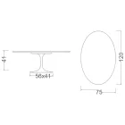 Tulip Saarinen Oval Coffee Table H 41 in Kira Ceramic Made in Italy - Scarlet Viadurini