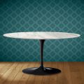 Saarinen Tulip Coffee Table, Oval, H 41 cm, Glossy Ceramic, Made in Italy - Scarlet