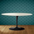 Saarinen Tulip Coffee Table, Oval, H 41 cm, Marmorio Ceramic, Made in Italy - Scarlet