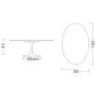 Saarinen Tulip Coffee Table, Oval, H 41 cm, Moonè Ceramic, Made in Italy - Scarlet Viadurini