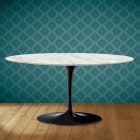 Tulip Saarinen Oval Coffee Table H 41 in Morpheus Ceramic Made in Italy - Scarlet Viadurini