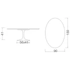 Tulip Saarinen Oval Coffee Table H 41 in Rem Ceramic Made in Italy - Scarlet Viadurini