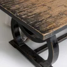 200x100 cm Pine Wood Table with Antique Wash Base - Aieta Viadurini