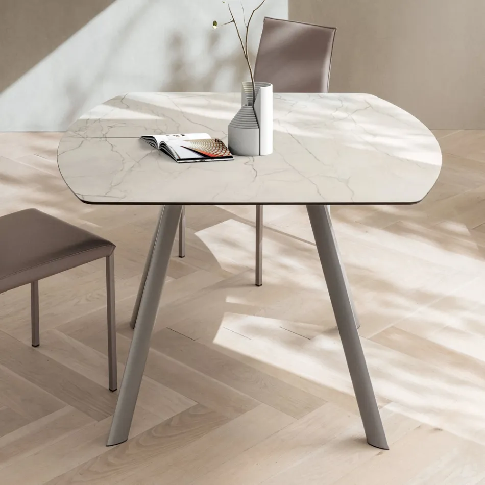Extendable Barrel Table to 170 cm in Stratified HPL - Convivio Viadurini