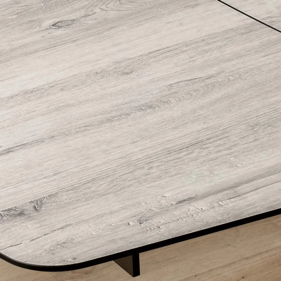 Extendable Barrel Table to 240 or 280 cm in HPL and Metal - Present Viadurini