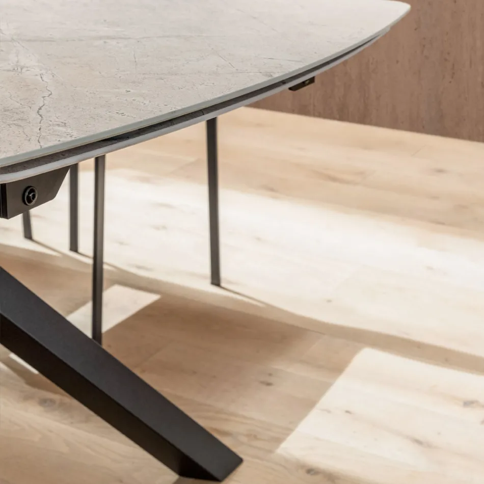 Extendable Barrel Table to 240 or 280 cm in Stratified HPL - Dialogo Viadurini