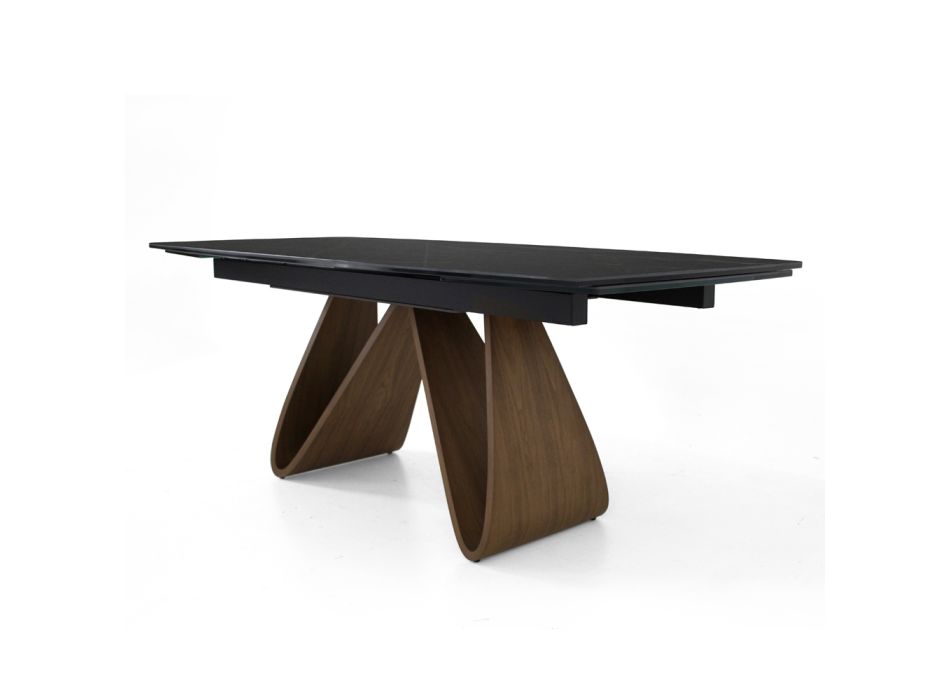 Extendable table to 276 cm in Noir Desir Ceramic Made in Italy - Equator Viadurini
