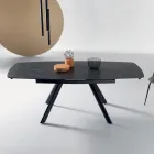 Extendable Table 140/210x90 cm in Sintered Stone with a Marble Effect - Atrium Viadurini