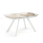 Extendable Table 140/210x90 cm in Sintered Stone with a Marble Effect - Atrium Viadurini