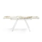 Extendable Table 140/210x90 cm in Sintered Stone with a Marble Effect - Atrium Viadurini