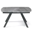 Extendable Table 140/210x90 cm in Sintered Stone with a Marble Effect - Atrium Viadurini