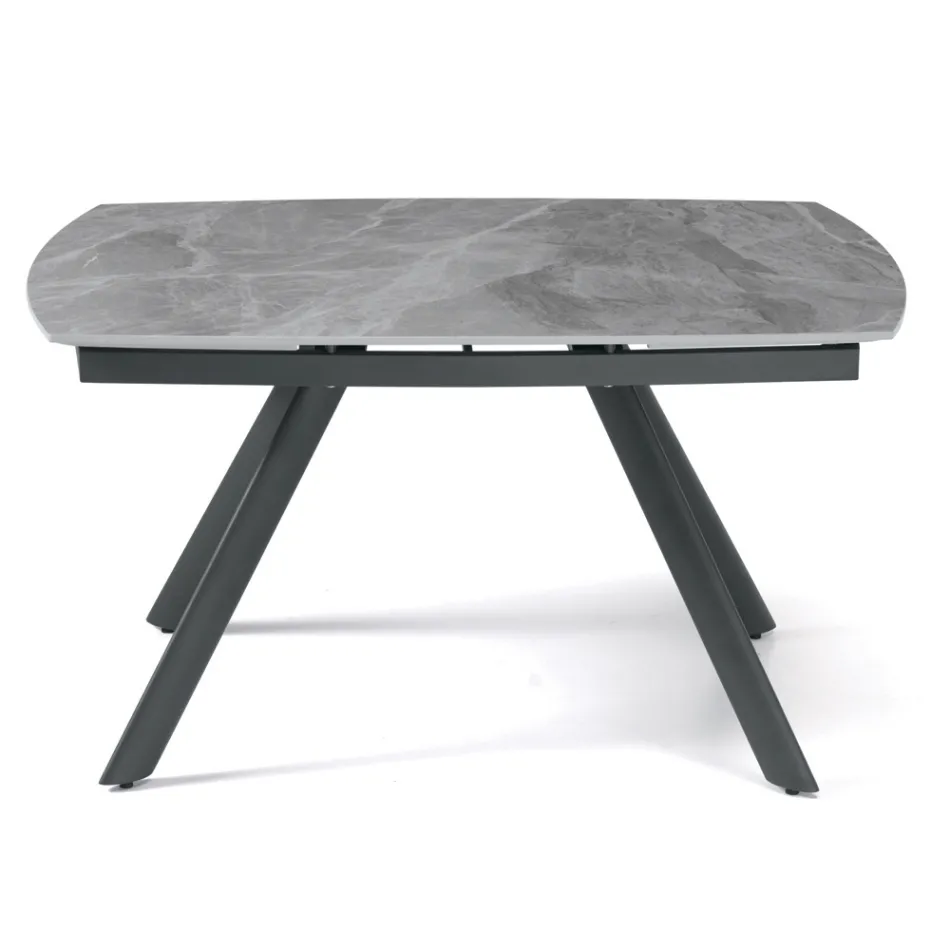 Extendable Table 140/210x90 cm in Sintered Stone with a Marble Effect - Atrium Viadurini