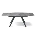 Extendable Table 140/210x90 cm in Sintered Stone with a Marble Effect - Atrium Viadurini