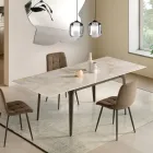 Extendable Table 160/240x90 cm in Sintered Stone with a Marble Effect - Samus Viadurini