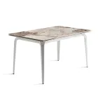 Extendable Table 160/240x90 cm in Sintered Stone with a Marble Effect - Samus Viadurini
