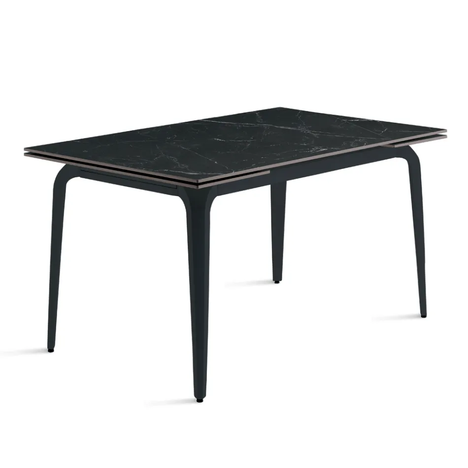 Extendable Table 160/240x90 cm in Sintered Stone with a Marble Effect - Samus Viadurini