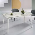 Extendable Table 160/240x90 cm in Sintered Stone with a Marble Effect - Samus