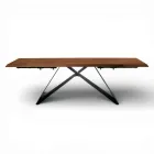Extendable Table 160/240x90 cm Made of Walnut and Iron - Nodo Viadurini