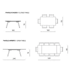 Extendable Table 160/240x91 cm in Smoked Glass and Black Metal Base - Column Viadurini