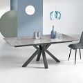 Extendable Table 180/240x100 cm in Sintered Stone with a Marble Effect - Loggia