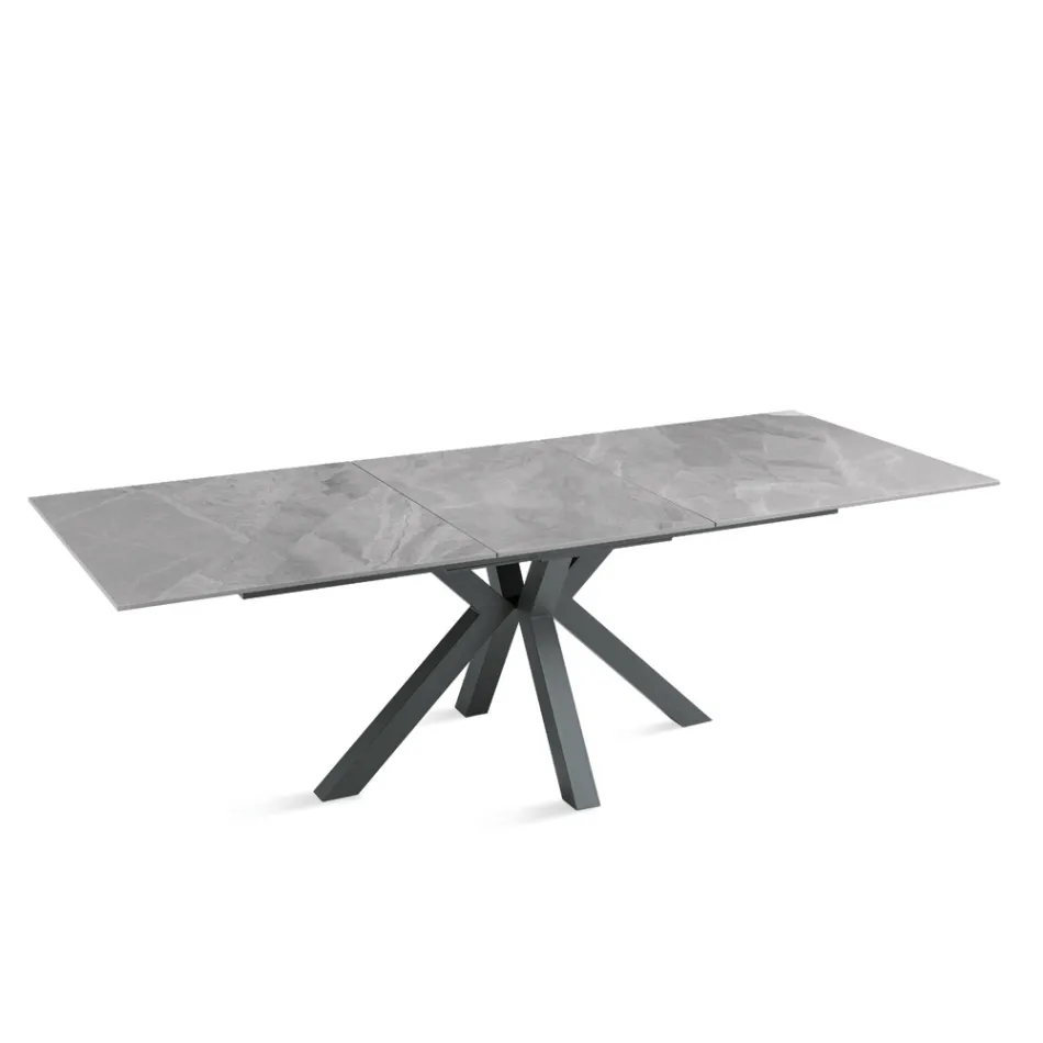 Extendable Table 180/240x100 cm in Sintered Stone with a Marble Effect - Loggia Viadurini