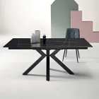 Extendable Table 180/240x100 cm in Sintered Stone with a Marble Effect - Loggia Viadurini