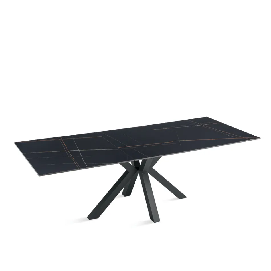 Extendable Table 180/240x100 cm in Sintered Stone with a Marble Effect - Loggia Viadurini