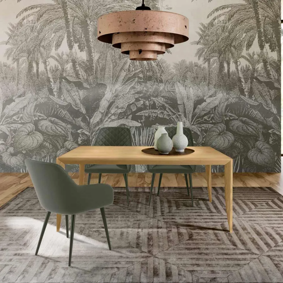 Extendable Table from 180 to 240 cm in Ash Slatted Wood - Modula Viadurini