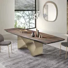 Extendable Table 200/300x100 in Oak Veneer and Metal - Cross Viadurini
