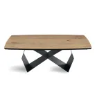 Extendable Table 200/300x100 in Oak Veneer and Metal - Cross Viadurini