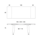Extendable Table 3 m Glossy Ceramic Top Metal Legs - Papusca Viadurini