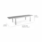 Extendable Table 340 cm Outdoor Dining in Aluminum and Glass or Laminam - Julie Viadurini