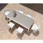 Extendable Table 340 cm Outdoor Dining in Aluminum and Glass or Laminam - Julie Viadurini