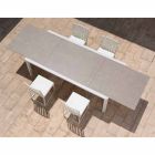 Extendable Table 340 cm Outdoor Dining in Aluminum and Glass or Laminam - Julie Viadurini