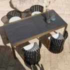 Extendable Table 340 cm Outdoor Dining in Aluminum and Glass or Laminam - Julie Viadurini