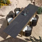Extendable Table 340 cm Outdoor Dining in Aluminum and Glass or Laminam - Julie Viadurini