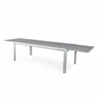 Extendable Table 340 cm Outdoor Dining in Aluminum and Glass or Laminam - Julie Viadurini