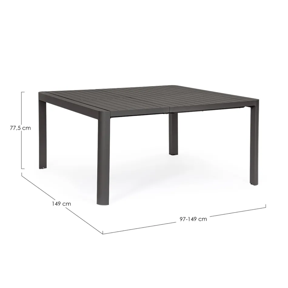 Extendable Table to 149 cm in Powder Coated Aluminum - Need Viadurini