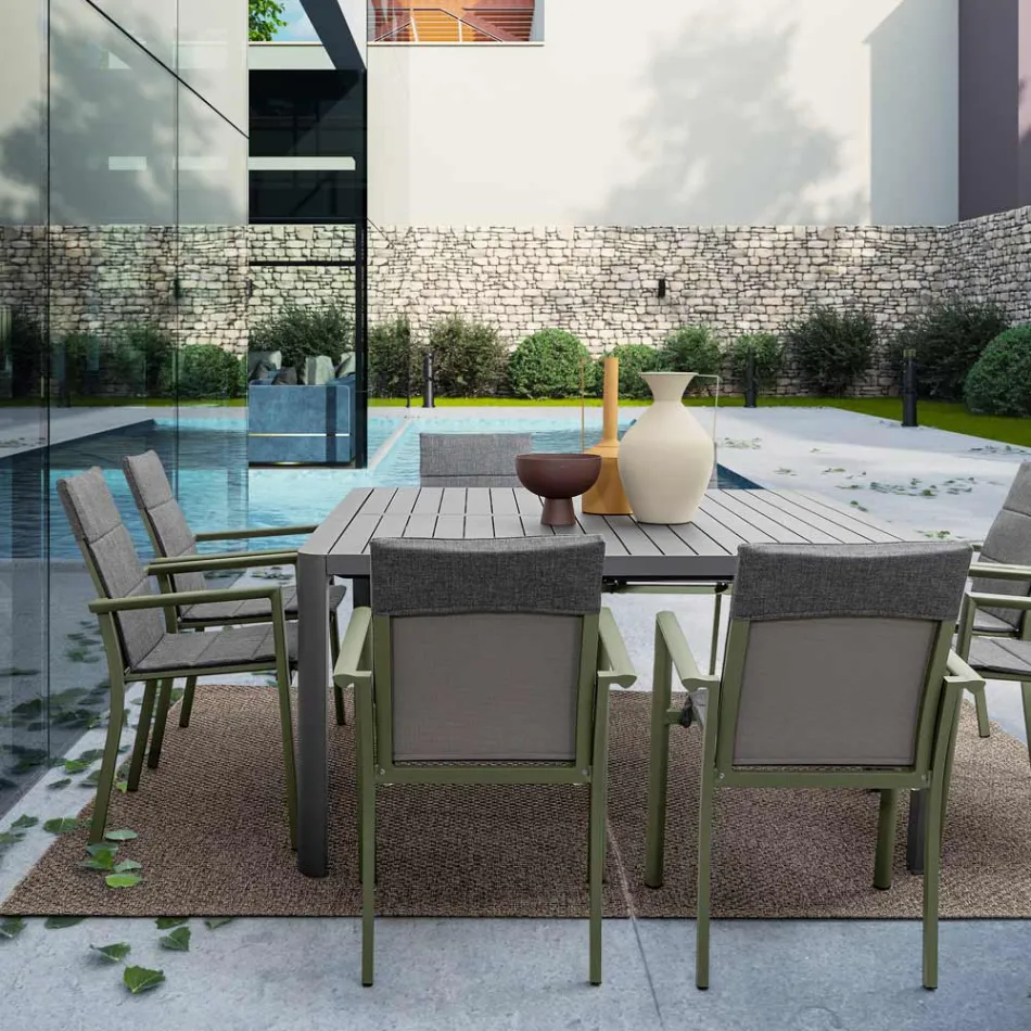 Extendable Table to 149 cm in Powder Coated Aluminum - Need Viadurini