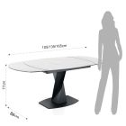 Extendable Table to 165 cm in Metal and Ceramic - Boccanera Viadurini