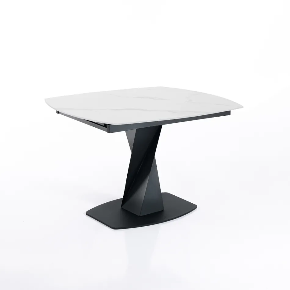 Extendable Table to 165 cm in Metal and Ceramic - Boccanera Viadurini