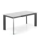 Extendable table to 170 cm in steel and ceramic - Sphinx Viadurini