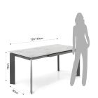 Extendable table to 170 cm in steel and ceramic - Sphinx Viadurini