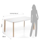 Extendable table to 180 cm with legs in solid wood painted in oak - ruthenium Viadurini