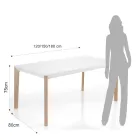 Extendable table to 180 cm with legs in solid wood painted in oak - ruthenium Viadurini