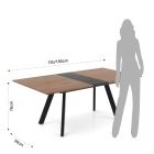 Extendable Table to 180 cm with Black Metal - Magnesium Legs Viadurini