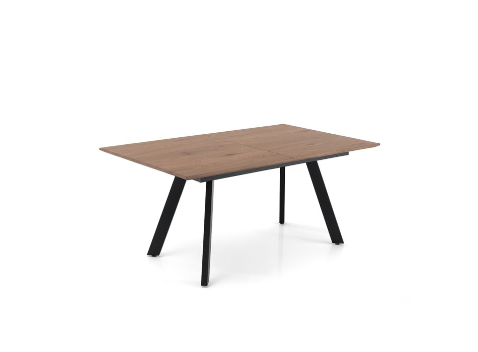 Extendable Table to 180 cm with Black Metal - Magnesium Legs Viadurini